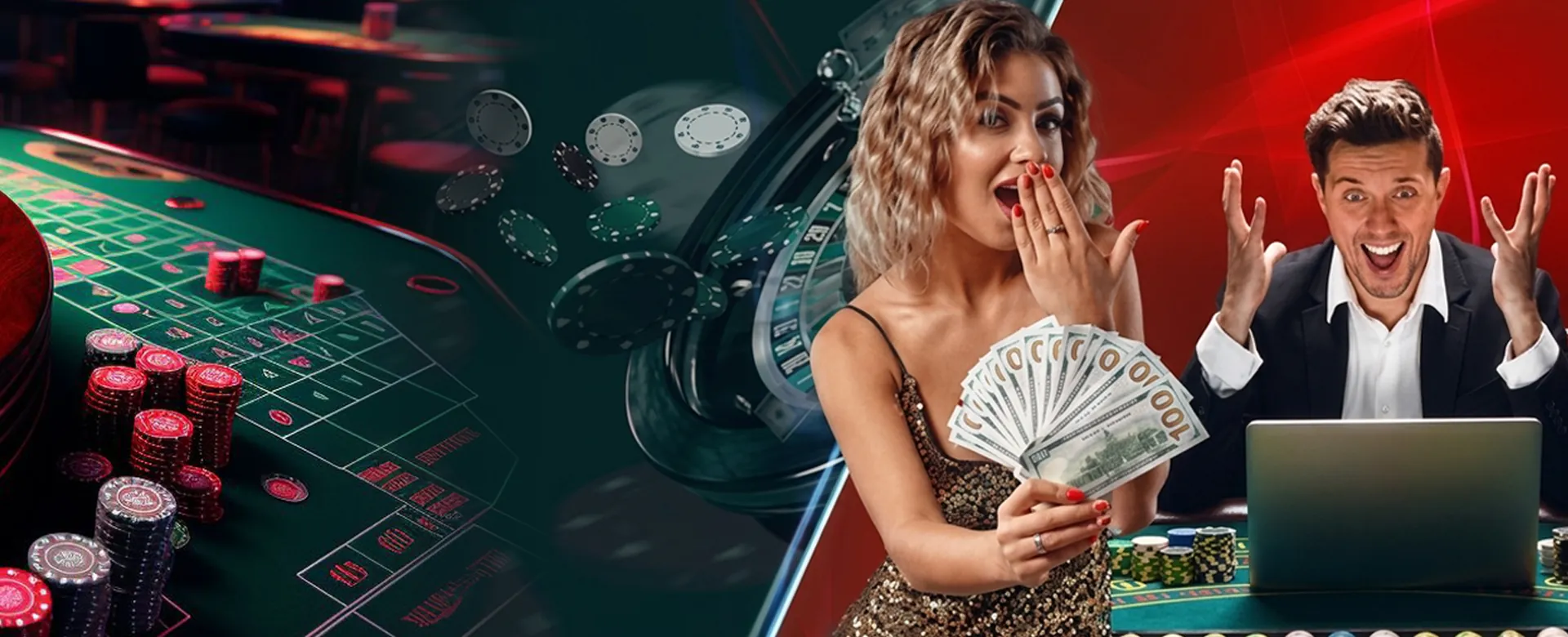 TG777 Online Casino Hero Image - Celebrating a big win with luxurious casino backdrop